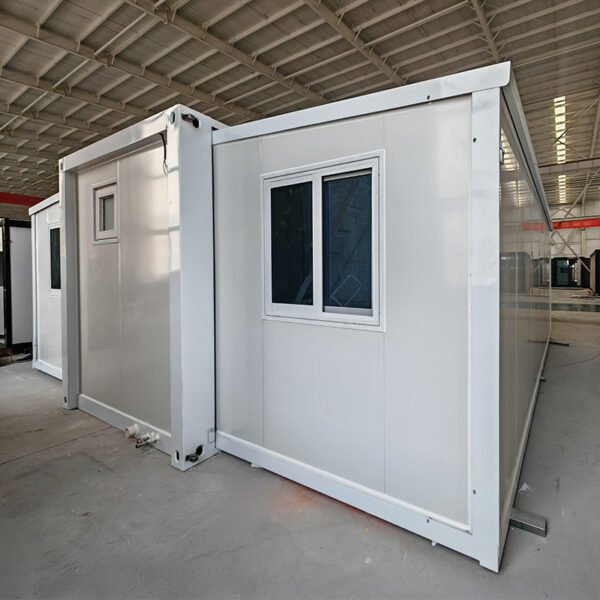 20ft White Expandable Container House with Glass Door Two Bedrooms One Bathroom - Image 3