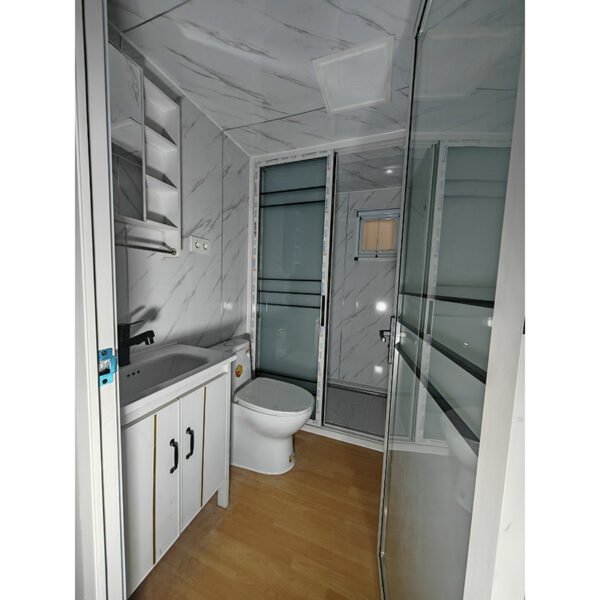 20ft White Expandable Container House with Glass Door Two Bedrooms One Bathroom - Image 6