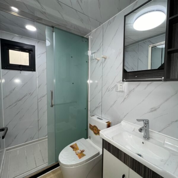 40ft Expandable House with Black Frame and Marble Pattern Wall Panels Four Bedrooms One Bathroom - Image 7