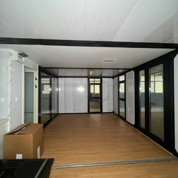 20ft Two-Story Flat Roof Expandable House with Floor-to-Ceiling Windows, External Stairs, and Balcony - Image 8