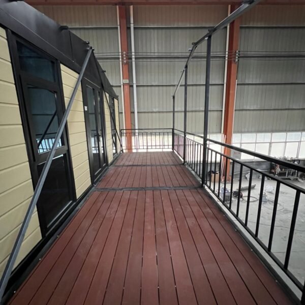 20ft Two-Story Flat Roof Expandable House with Floor-to-Ceiling Windows, External Stairs, and Balcony - Image 6