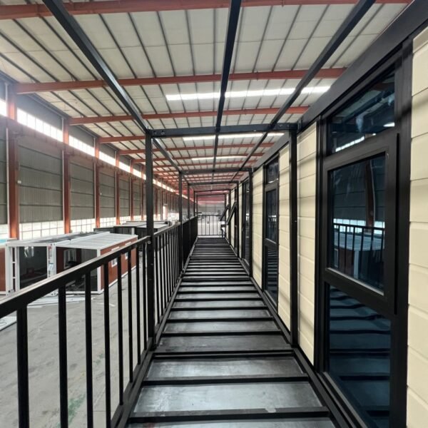 40ft Two-Story Flat Roof Expandable House with Staircase and Pavilion - Image 4