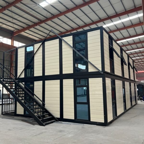 40ft Two-Story Flat Roof Expandable House with Staircase and Pavilion - Image 3