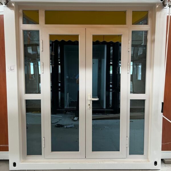 20ft Expandable House with White Frame Wood Grain Finish Four Bedrooms One Bathroom Dual Wings with Entry Canopy - Image 3