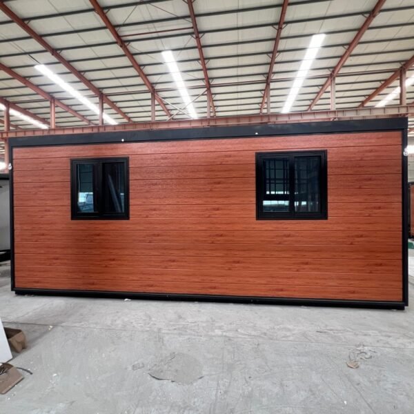 20ft Pine Knot Wall Panel Black Frame 2-Bedroom Flat Roof Expandable House - Image 3