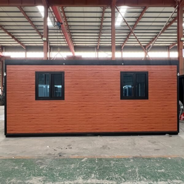 20ft Pine Knot Wall Panel Black Frame 2-Bedroom Flat Roof Expandable House - Image 2