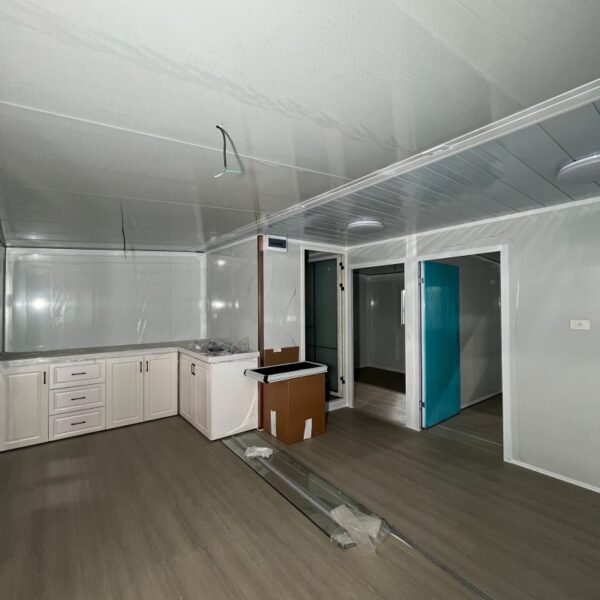20ft White Wall Panel Basic Expandable House with Security Door and 2 Bedrooms - Image 5