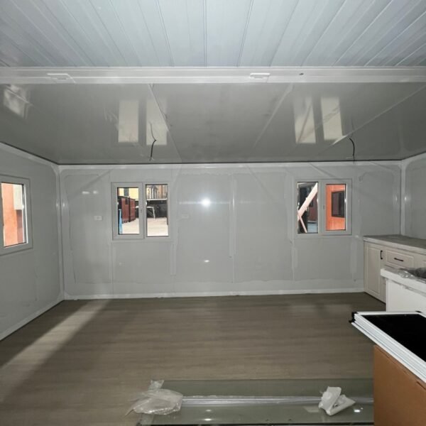 20ft White Wall Panel Basic Expandable House with Security Door and 2 Bedrooms - Image 4