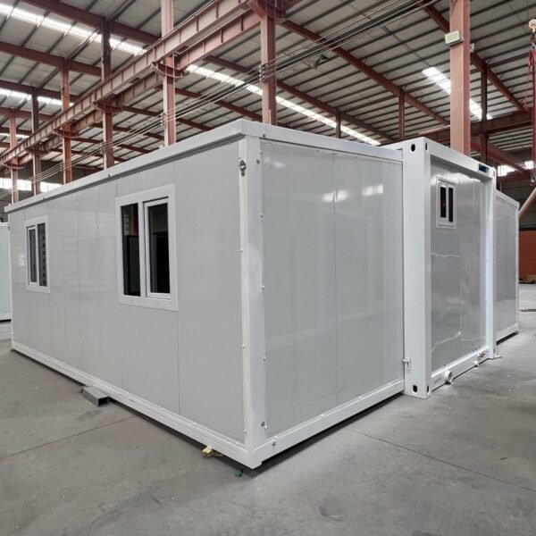 20ft White Wall Panel Basic Expandable House with Security Door and 2 Bedrooms - Image 2