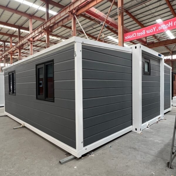 20ft Expandable House with White Frame Antique Gray Walls Two Bedrooms One Bathroom - Image 4