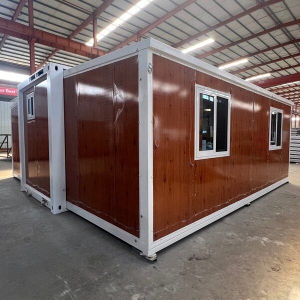 20ft Expandable House with White Frame Wood Grain Finish Two Bedrooms One Bathroom - Image 4