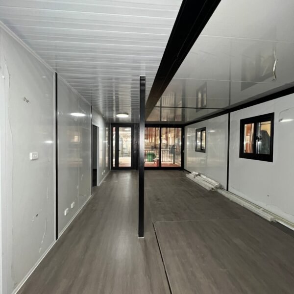 40ft Expandable House with Black Frame Three Bedrooms One Bathroom Flat Roof Dual Wings and Sloped Roof Pavilion - Image 9