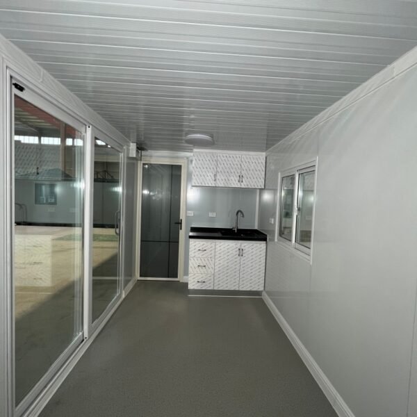 20ft White Prefab Container Studio with Glass Sliding Door and Full Bathroom - Image 6