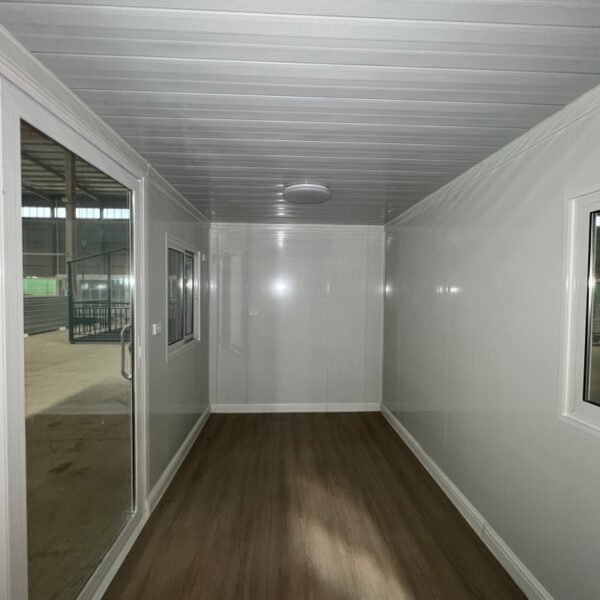 20ft Modern Welded Container Home with Kitchen and Bathroom – Grey Wall Panel & White Frame - Image 7