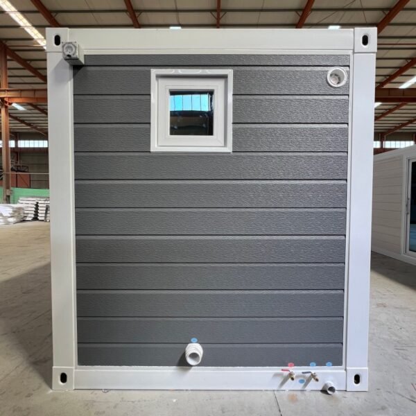 20ft Modern Welded Container Home with Kitchen and Bathroom – Grey Wall Panel & White Frame - Image 4