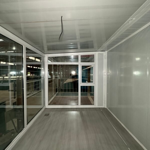 40ft Two-Story Expandable House with White Frame Glass Curtain Wall Pavilion and Staircase - Image 11