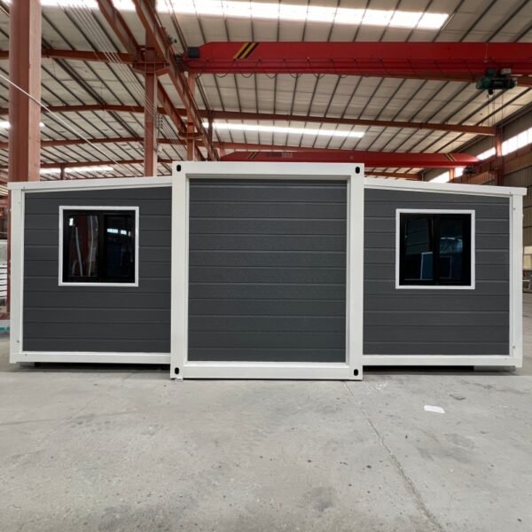 40ft Expandable House with White Frame Gray Vertical Diagonal Groove Two Bedrooms One Bathroom - Image 2