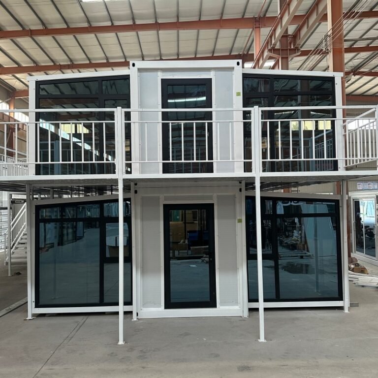 40ft Two-Story Expandable House with White Frame Glass Curtain Wall ...