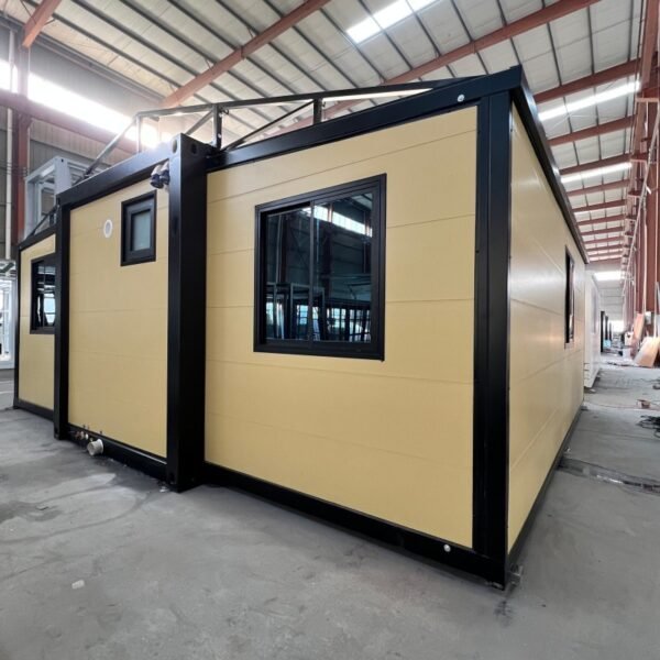 20FT Black & Beige Expandable Container Home with Half Terrace & Half Room - Image 3