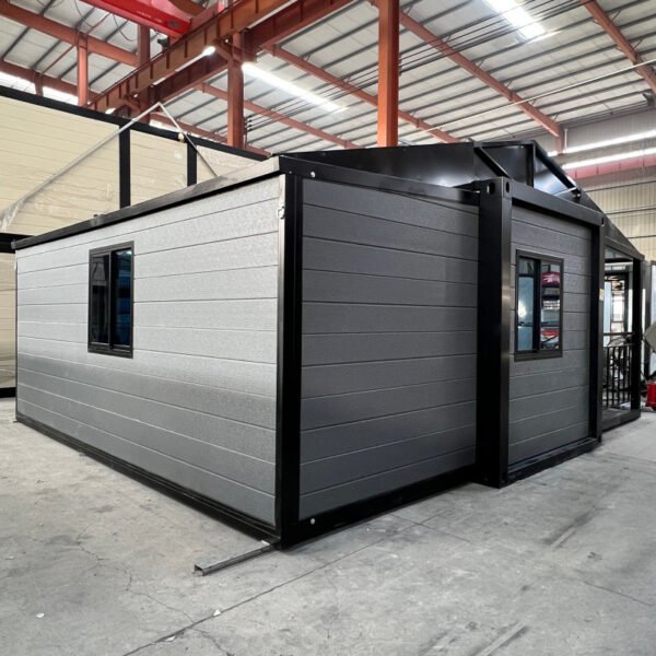 20FT Dark Grey & Black Expandable Container Home with Half Terrace - Image 3