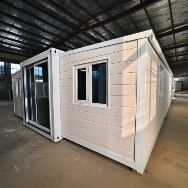 40ft Expandable Container House with White Wall Panels Two Bedrooms One Bathroom