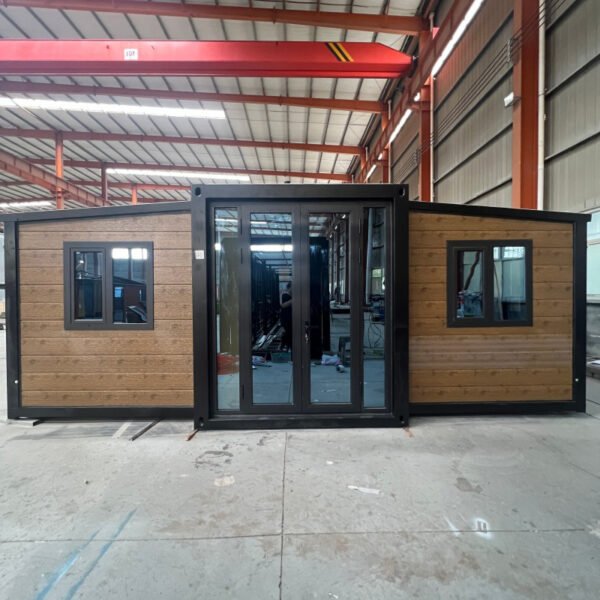 20ft Expandable House with Black Frame and Chicken Wing Wood Panels Two Bedrooms One Bathroom - Image 2