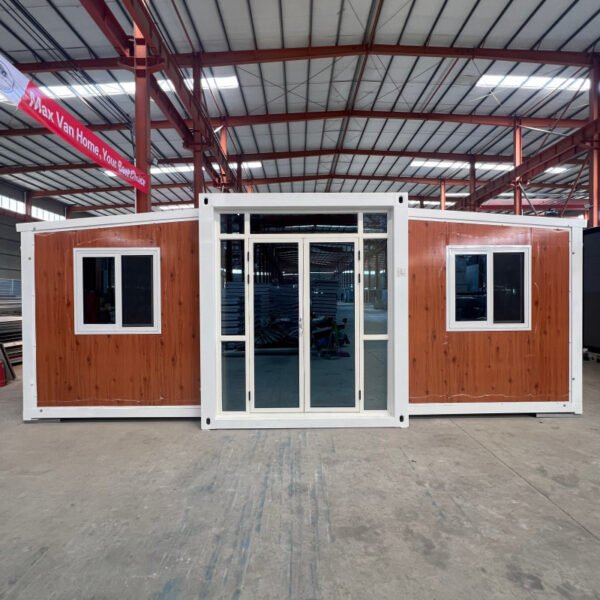 20ft Expandable House with White Frame Wood Grain Finish Two Bedrooms One Bathroom - Image 2