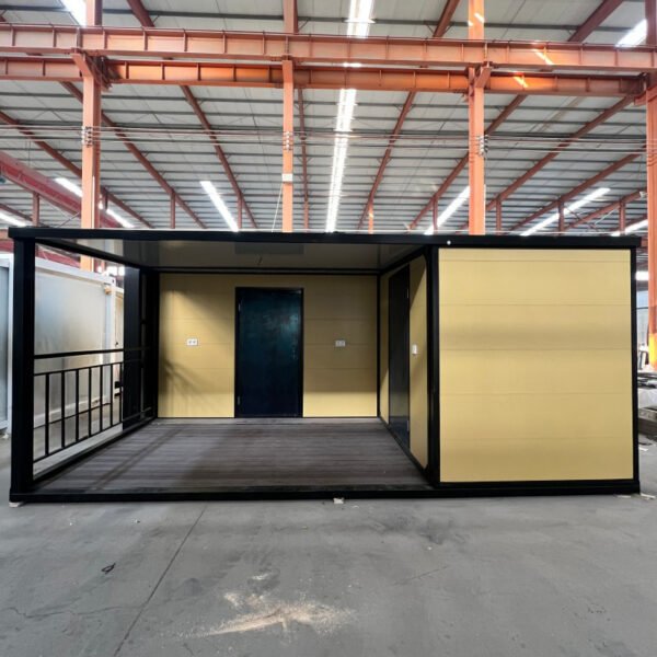 20FT Black & Beige Expandable Container Home with Half Terrace & Half Room - Image 2