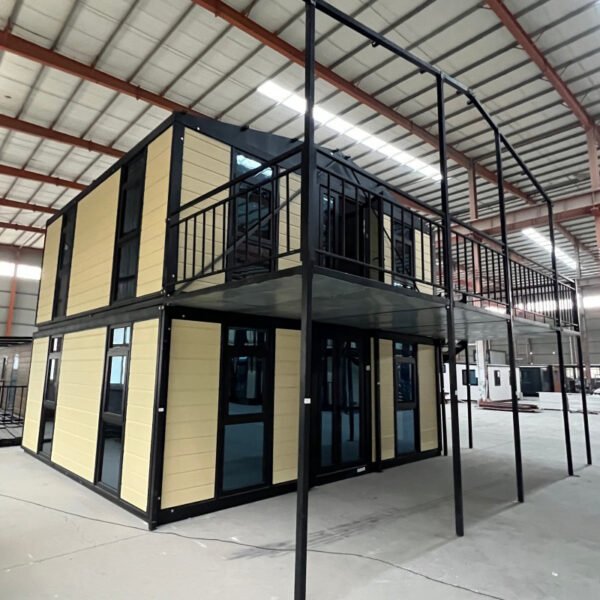 20ft Two-Story Flat Roof Expandable House with Floor-to-Ceiling Windows, External Stairs, and Balcony - Image 5