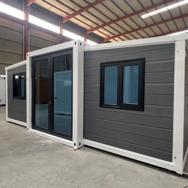 20ft Expandable House with White Frame Antique Gray Walls Two Bedrooms One Bathroom - Image 2