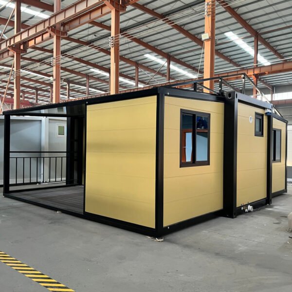 20FT Black & Beige Expandable Container Home with Half Terrace & Half Room - Image 4
