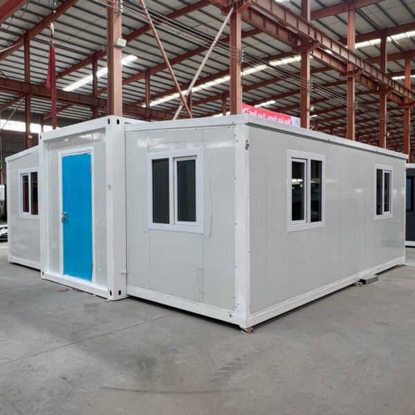 20ft White Wall Panel Basic Expandable House with Security Door and 2 Bedrooms
