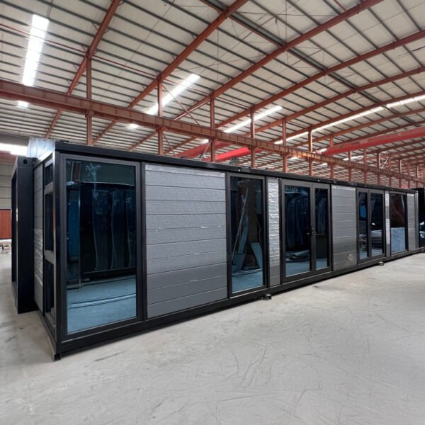 40ft Expandable House with Black Frame Antique Gray Walls Four Bedrooms One Bathroom - Image 3