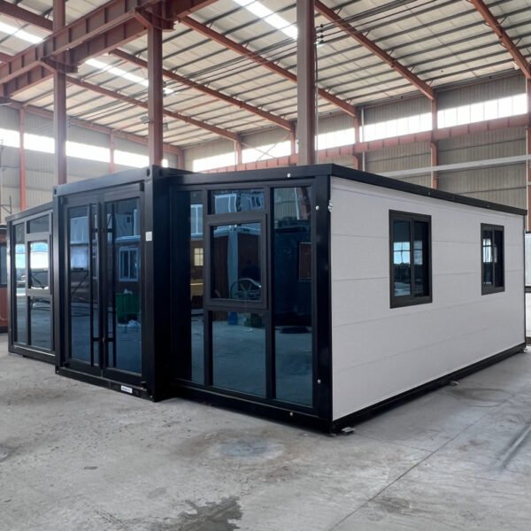 20ft Expandable Container House with 2 Bedrooms & Glass Curtain Wall