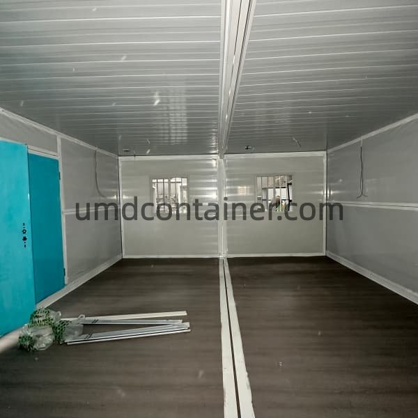 Large interior of connected container warehouse
