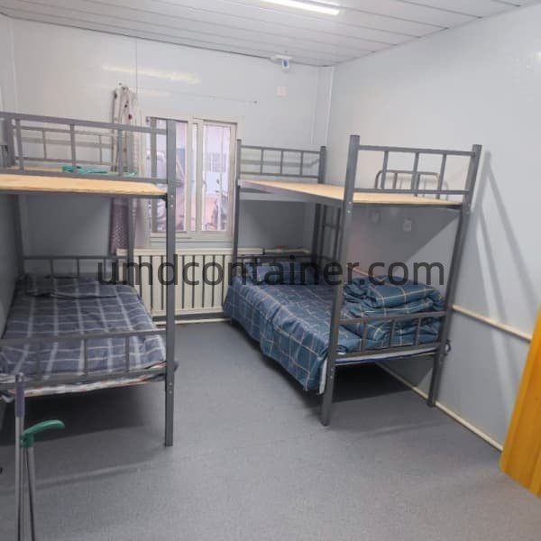 Temporary worker housing bunk room interior