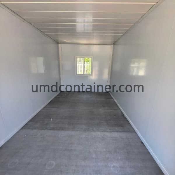 Empty modular worker accommodation room interior